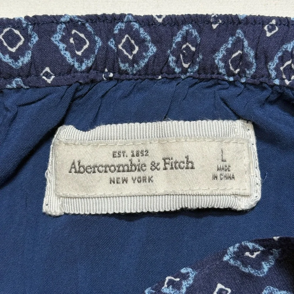 Abercrombie & Fitch Navy Patterned Maxi Dress,size L